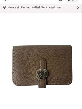 Hermès Etoupe Gray Dogon Compact Wallet